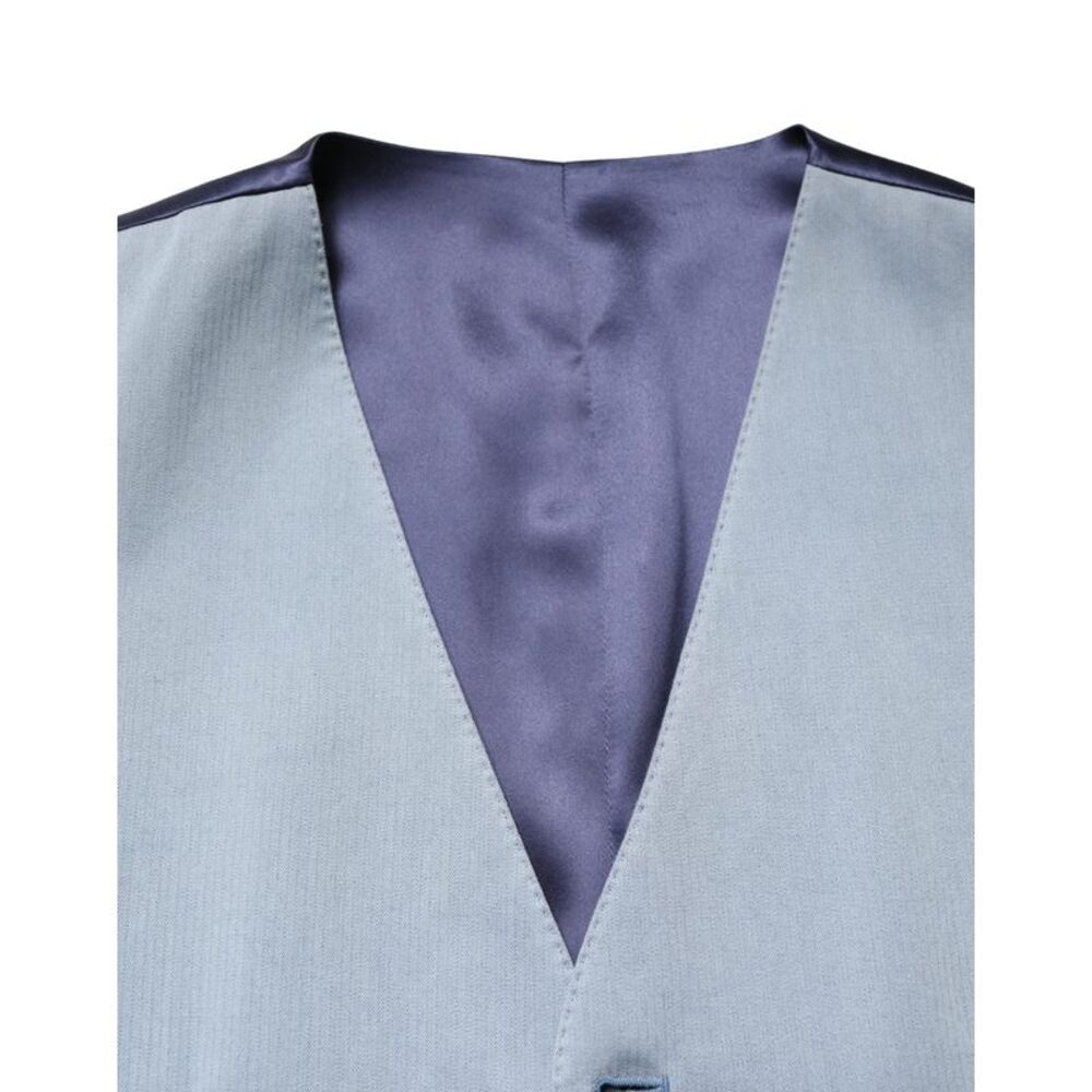 Dolce & Gabbana Gray Wool Single Breasted Men Waistcoat Men's Vest